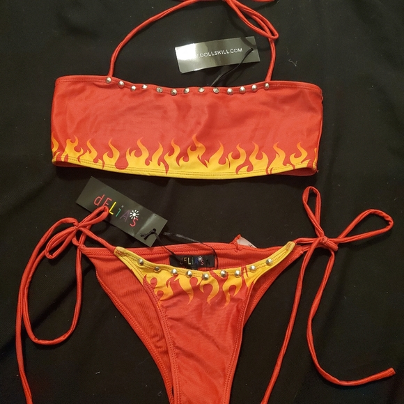 Dolls Kill Swim New Dollskill Flame Bikini Poshmark